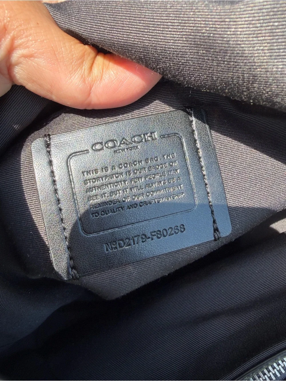 COACH HALLIE Black/Gold GENUINE Pebbled Leather Purse F80268